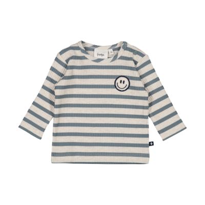 Feetje Let&#039;s Go! Longsleeve Rib Streep Shirt - Petrol
