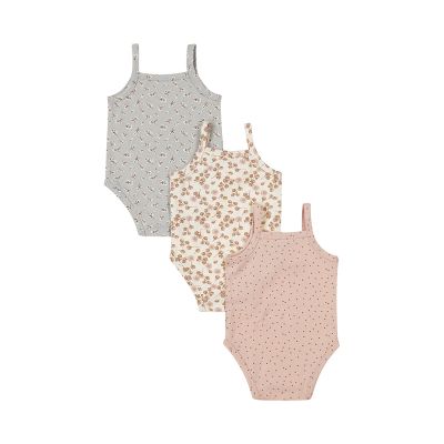 Dirkje Romper Zonder Mouw Multi Colour Pink 3-Pack 74/80