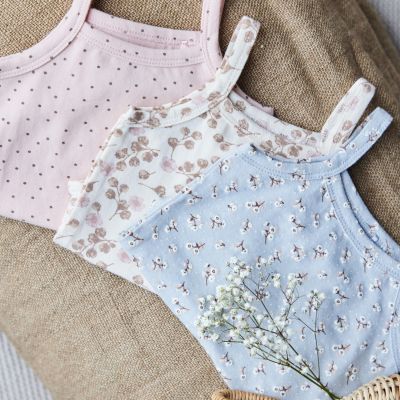 Dirkje Romper Zonder Mouw Multi Colour Pink 3-Pack 74/80