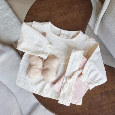Dirkje Blouse Lange Mouw + Haarband Off White 74 Dirkje Blouse Lange Mouw + Haarband Off White 74