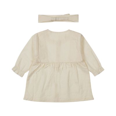 Dirkje Jurk Lange Mouw + Haarband Off White 74