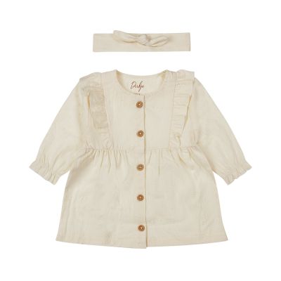 Dirkje Dress Long Sleeve + Hairband Off White