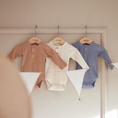Dirkje Romper Lange Mouw Multi Colour Blue 3-Pack 50/56