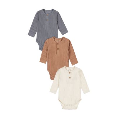 Dirkje Romper Manches longues Multi Colour Blue 3-Pack