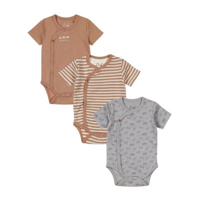 Dirkje Romper Manches courtes Multi Colour Blue 3-Pack