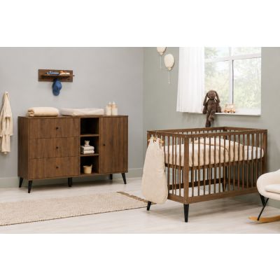 Bopita Ledikant 60 x 120 - Commode XL - Zara - Walnoot