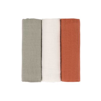 Lässig Swaddle & Burp Blanket L Rust/Olive/Milky 85 x 85 cm Lässig Swaddle & Burp Blanket L Rust/Olive/Milky 85 x 85 cm