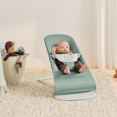 BabyBjörn Balance Wipstoel - Soft Geweven Jersey - Lichtgroen/Grijs