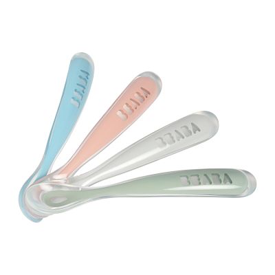 Béaba Lepel Set Siliconen Eucalyptus 4+ Maanden (4 Stuks)
