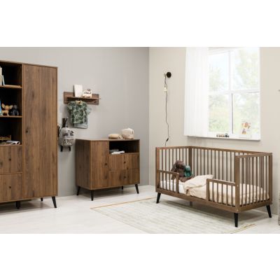 Bopita Ledikant 70 x 140 - Commode - 2‑Deurskast XL - Zara - Walnoot Bopita Ledikant 70 x 140 - Commode - 2‑Deurskast XL - Zara - Walnoot
