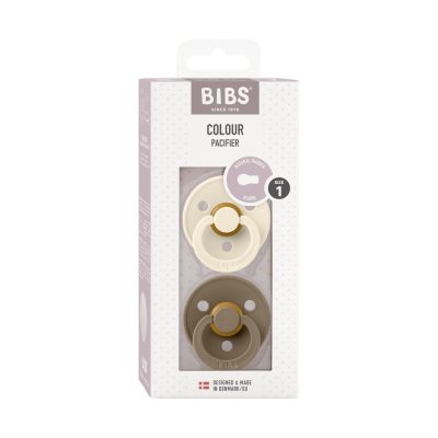 Bibs Fopspeen Round 0-6mnd Dark Oak/Ivory (2 stuks)