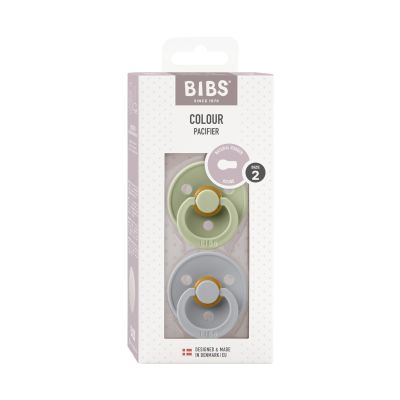 BiBs Glow In The Dark Fopspeen - Rond - 2 Stuks - 6-18 Mnd - Sage / Cloud 