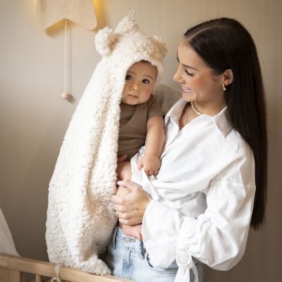 Baby's Only Wikkeldeken Met Oortjes Snow Wolwit