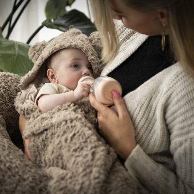 Baby's Only Wikkeldeken Met Oortjes Snow Taupe Baby's Only Wikkeldeken Met Oortjes Snow Taupe