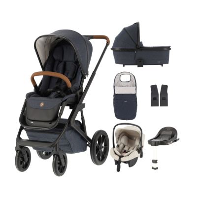 Qute Q-Rider Plus Kinderwagen - Denim Blue | Kidsriver Curve Autostoel - Clay | Kidsriver Isofix Base Qute Q-Rider Plus Kinderwagen - Denim Blue | Kidsriver Curve Autostoel - Clay | Kidsriver Isofix Base