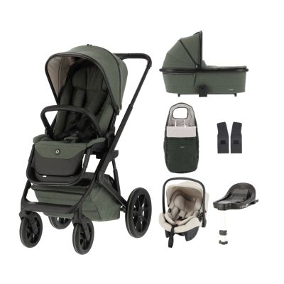 Qute Q-Rider Plus Kinderwagen - Thyme Green | Kidsriver Curve Autostoel - Clay | Kidsriver Isofix Base Qute Q-Rider Plus Kinderwagen - Thyme Green | Kidsriver Curve Autostoel - Clay | Kidsriver Isofix Base
