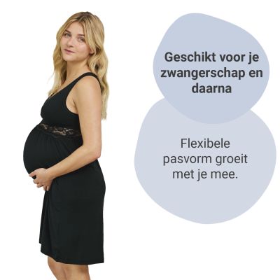 Carriwell Zwangerschapsnachthemd Zwart S
