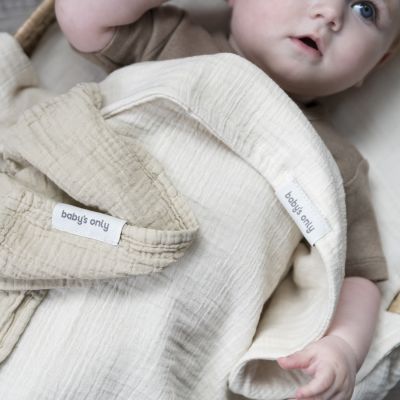 Baby's Only Tender Tetra Doek – Beige/Wit – 115 x 115 cm – 2-Pack