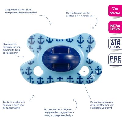 Difrax Dental Fopspeen - Newborn Blauw