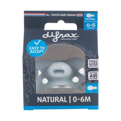 Difrax Uni Fopspeen - Rond - 0-6 Mnd - Ice Natural 