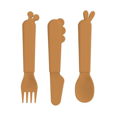 Done By Deer Kiddish Cutlery Bestekset Deer Friends Mustard