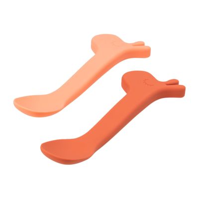 Done By Deer Silicone Spoon Lalee Papaya 2-pack Done By Deer Silicone Spoon Lalee Papaya 2-pack