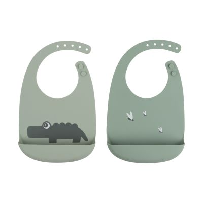 Done By Deer Silicone Slab Croco Green 2-Pack