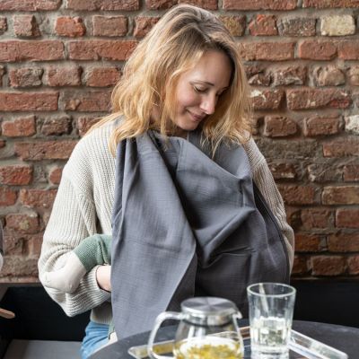 Doomoo Voedingsdoek - Mom'n Play - Tetra Grey