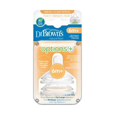 Dr. Brown's Flesspeen Brede Hals Options+ Fase 3 2-Pack