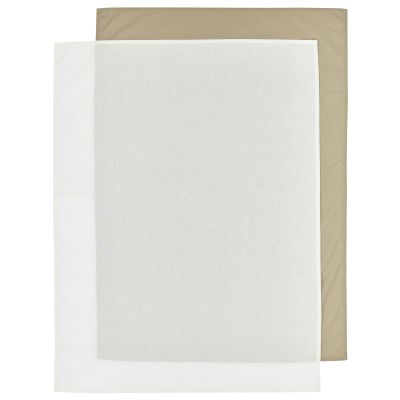 Meyco Ledikantlaken 2-Pack Uni Offwhite/Taupe 100 x 150 cm