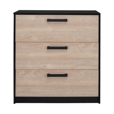 Europe Baby Nova Ledikant 60x120/Commode 3 Laden/Hanglegkast 2 Deuren - Zwart/Eiken