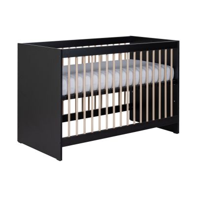Europe Baby Nova Ledikant 60x120/Commode 3 Laden/Hanglegkast 2 Deuren - Zwart/Eiken