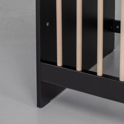 Europe Baby Nova Ledikant 60x120/Commode 3 Laden/Hanglegkast 2 Deuren - Zwart/Eiken