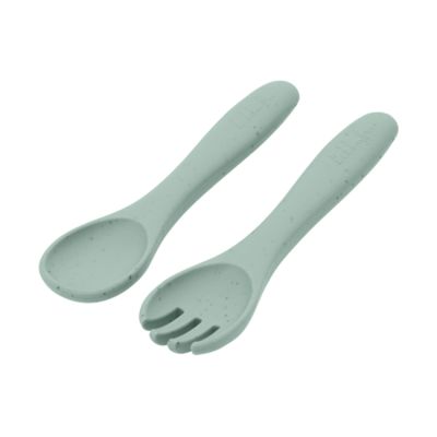 Kikkaboo Vork En Lepel - Platina Siliconen - Groen Kikkaboo Vork En Lepel - Platina Siliconen - Groen