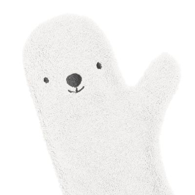 Nifty Washand Baby Shower Glove Bear White