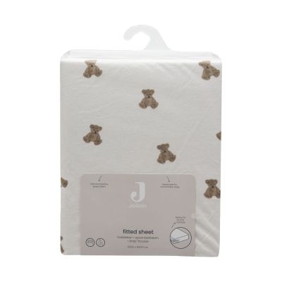 Jollein Hoeslaken - 60x120 cm - Jersey - Mini Teddy Bear