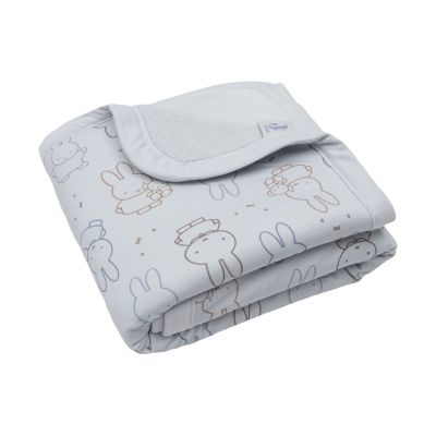 Jollein Miffy Moments Wiegdeken - 75 x 100 cm - Cloudy Blue Jollein Miffy Moments Wiegdeken - 75 x 100 cm - Cloudy Blue