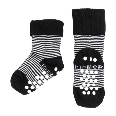KipKep Blijf-Sokjes - 12-18 Mnd - Antislip - 1-Pack - Black Stripes