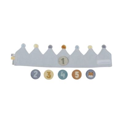 Little Dutch Verjaardagskroon van stof met cijfers blauw