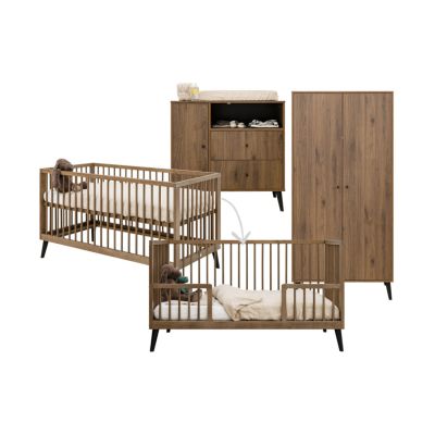 Bopita Ledikant 70 x 140 - Commode - 2‑Deurskast - Zara - Walnoot Bopita Ledikant 70 x 140 - Commode - 2‑Deurskast - Zara - Walnoot