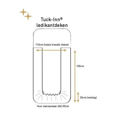 Witlof For Kids Ledikantdeken Tuck-Inn Urban Taupe Waves 60 x 120 cm