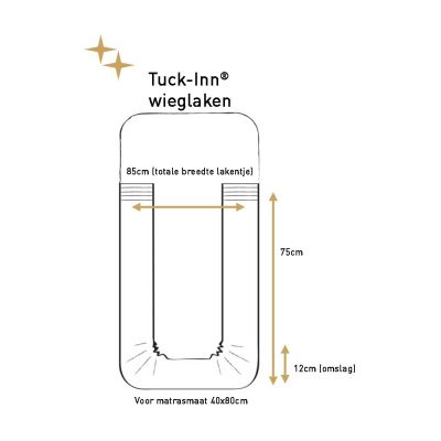 Witlof For Kids Wieglaken Tuck-Inn Plooien Off White 40 x 80 cm