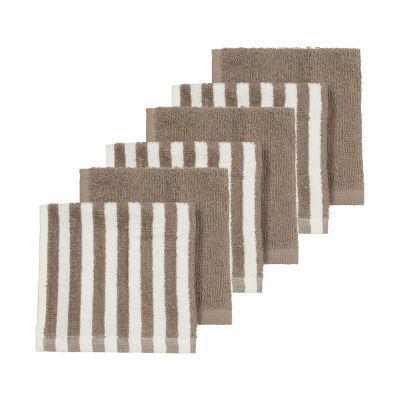 Meyco Baby Fat Stripe Monddoekjes - 6 Stuks - 30 x 30 cm - Badstof - Taupe Meyco Baby Fat Stripe Monddoekjes - 6 Stuks - 30 x 30 cm - Badstof - Taupe
