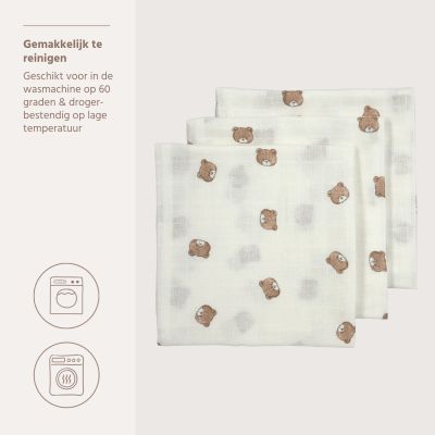 Meyco Tetra Doeken - 3 Stuks - 70 x 70 cm - Bear Meyco Tetra Doeken - 3 Stuks - 70 x 70 cm - Bear