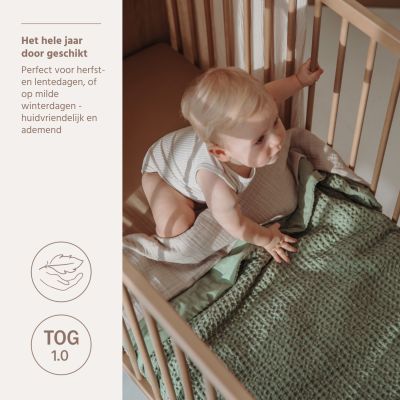 Meyco Ledikantdeken Waffle Cotton Olive Green 100x150 cm