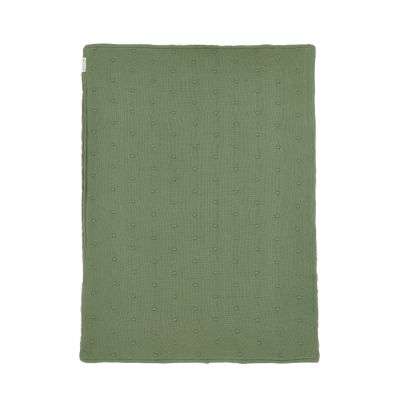 Meyco Wiegdeken Mini Knots Forest Green Teddy 75x100cm Meyco Wiegdeken Mini Knots Forest Green Teddy 75x100cm
