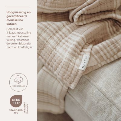 Meyco Deken Pre Washed Hydrofiel Jacquard Stripe Sand 75x100 cm
