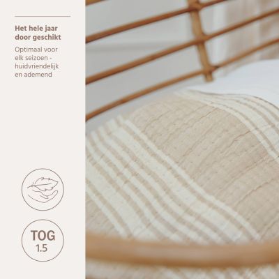 Meyco Deken Pre Washed Hydrofiel Jacquard Stripe Sand 75x100 cm