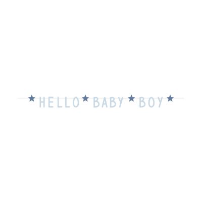 Haza Letterslinger Blue Stars Hello Baby Boy