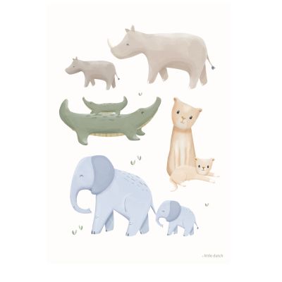 Little Dutch Safari Leo Poster - A3 Little Dutch Safari Leo Poster - A3